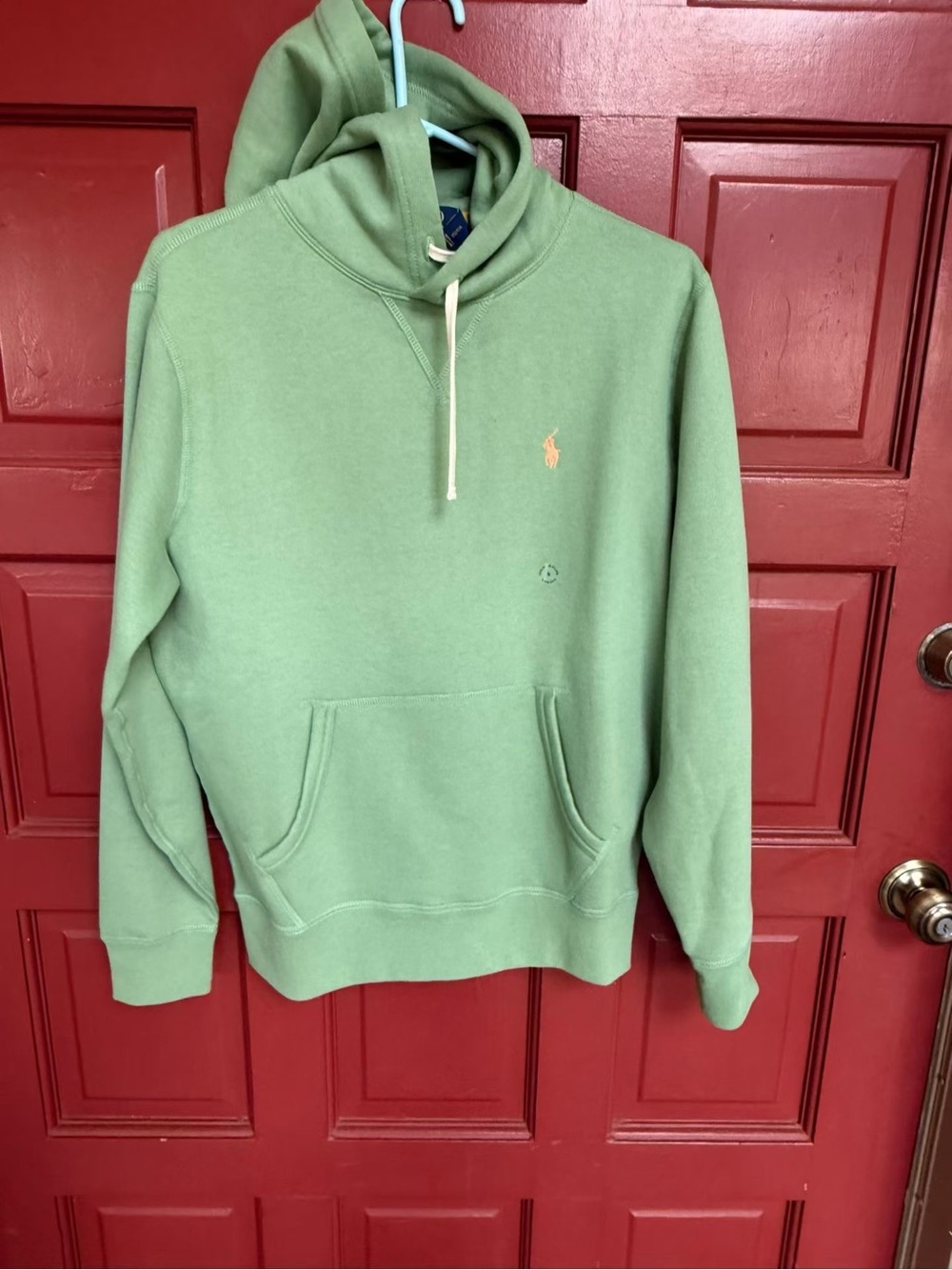 Ralph Lauren Light Green Pullover hoodie with Logo Tag
